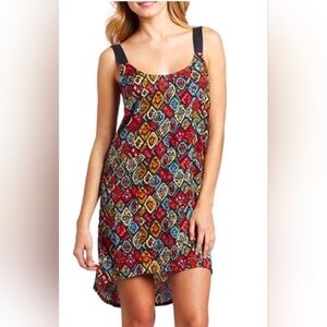 Hurley Women's Hi Lo Geometric Fitted Tank Dress Size XS With Pockets NWOT